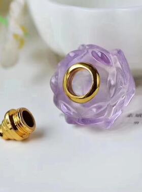 天然紫水晶莲花嘎乌盒舍利瓶吊坠项链 许愿瓶莲花直播