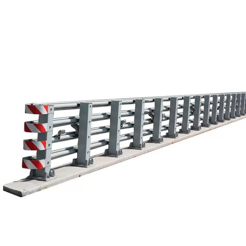 桥梁护栏河道景观不锈钢铝合金金属立柱人行道路灯光防撞防护栏杆