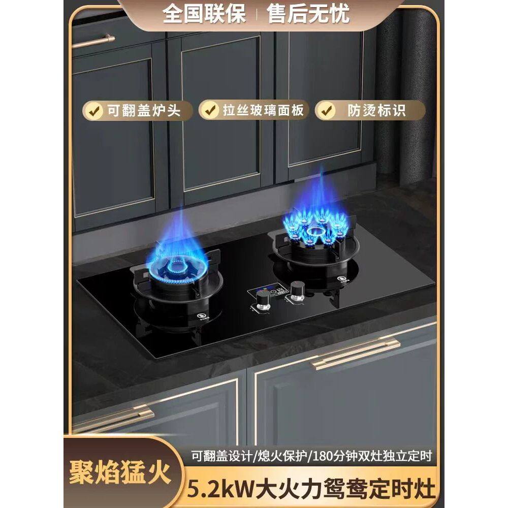 好太太适用煤气灶双灶家用天然气燃气灶嵌入式台式液化气猛火灶具