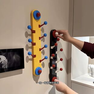 多巴胺竖排免打孔承重强吸盘挂钩浴室厨房玄关置物可旋转盲盒展示