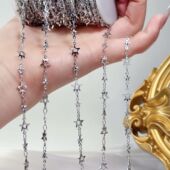 链条拼豆五角星芒 拼豆痛包流苏 镂空星星链 diy链子 电泳高保色