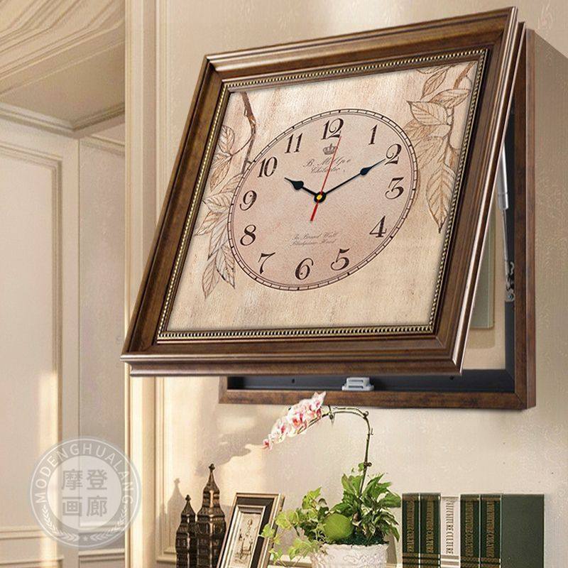 电表箱装饰画带钟表免打孔配电箱欧式遮挡电闸盒子大尺寸客厅挂画,家居饰品,电表箱装饰画,淘宝优惠券,粉丝福利购,淘宝优惠卷