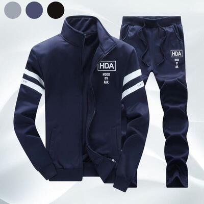 Men's Spring Autumn New 2 Piece Active Tracksuit Cardigan