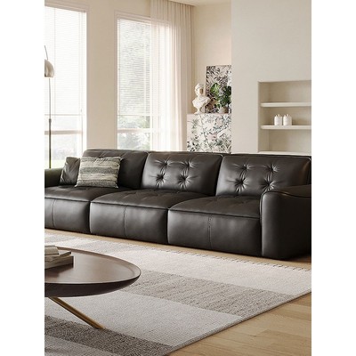 忞作 头层牛皮真皮沙发复古客厅小户型广东佛山家具厂家直销沙发