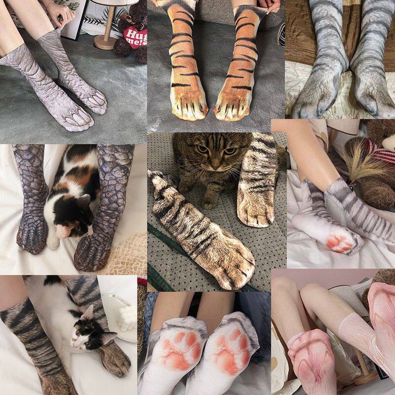 3D打印仿真猫爪中筒袜撸猫神器