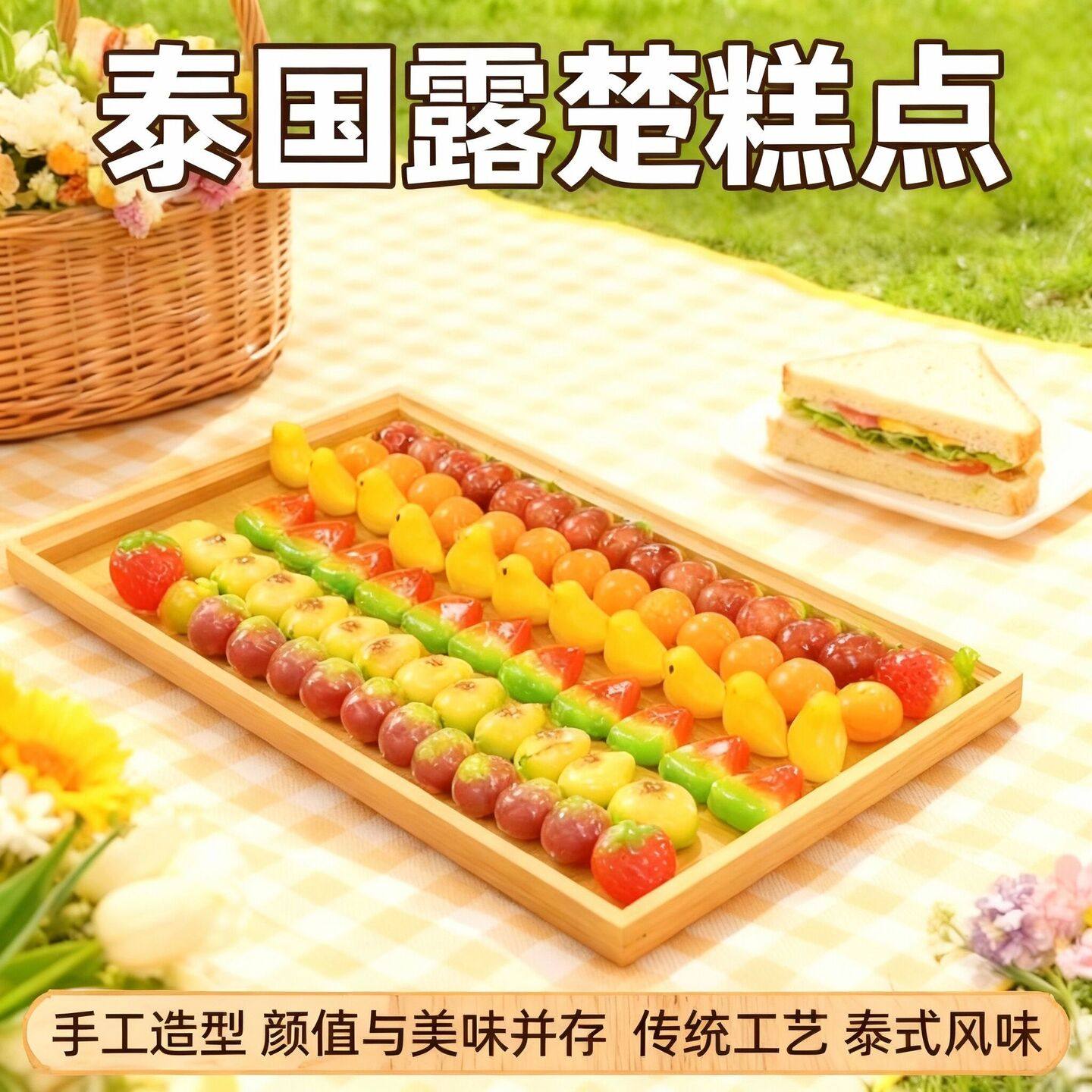 泰国露楚糕点传统工艺 手工造型颜值高 泰式甜糯野餐美味点心