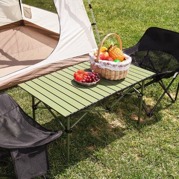 户外新款加厚折叠收纳桌便携露营桌蛋卷桌野餐桌烧烤桌