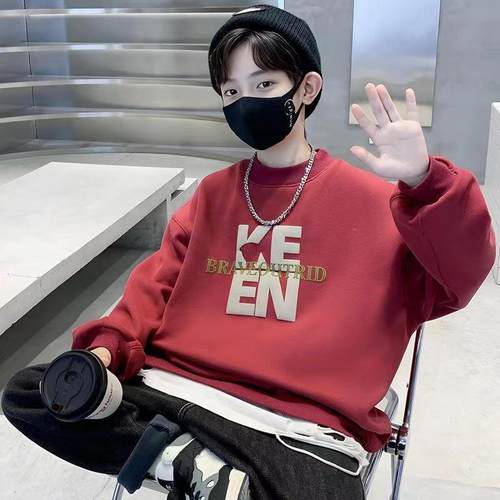 男童卫衣春秋童装中大童卫衣时尚上衣卡通圆领套头衫运动儿童卫衣