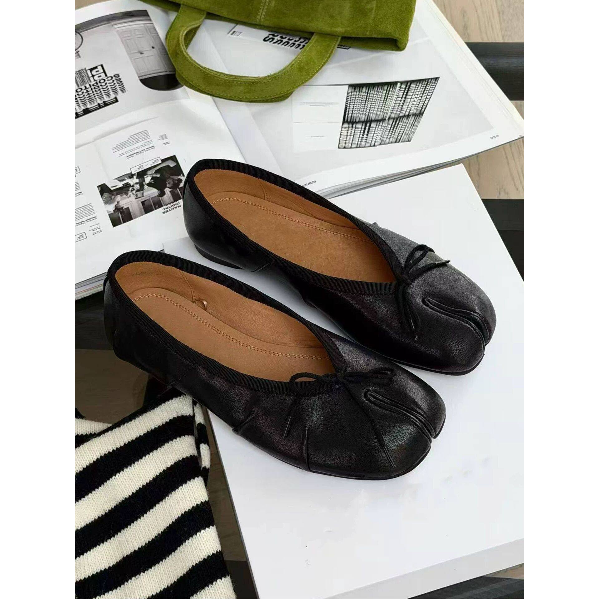 Rean Vivion猪蹄分趾蝴蝶结芭蕾舞轻便奶奶鞋马蹄浅口单鞋平底,女鞋,浅口单鞋,淘宝优惠券,粉丝福利购,淘宝优惠卷