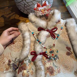 女童汉服秋冬2025新款儿童冬装国风旗袍连衣裙新中式拜年服公主裙