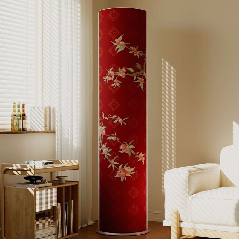 新中式圆柱形空调罩立式柜机套防尘防晒客厅大3匹格力美的通用型