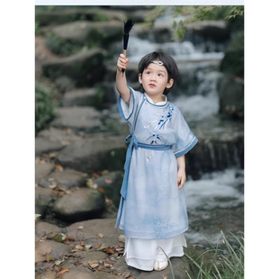 儿童汉服男童夏季唐装古风国学国风2025新款男孩古装演出服