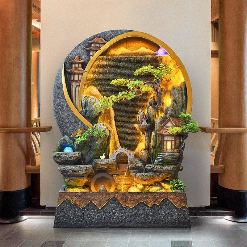 水幕墙流水墙屏风酒店客厅玄关隔断庭院装饰假山鱼池喷泉景观摆件,家居饰品,流水摆件,淘宝优惠券,粉丝福利购,淘宝优惠卷