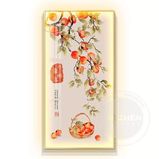 柿柿如意led带灯轻奢入户玄关装饰画走廊过道挂画简约现代高级感