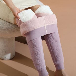 女冬内穿加绒加厚高腰蚕丝棉裤 打底裤 东北特厚秋裤 线裤 大码 保暖裤