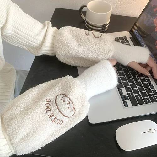 袖套2025新款秋冬加厚防脏保暖护袖二合一女款工作防水羽绒服套袖