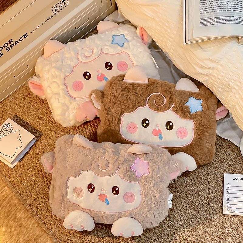 毛绒充电热水袋注水加厚防爆大号暖手宝女学生灌暖水袋可爱叉双手