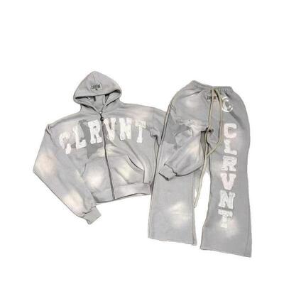 Street hoodie sets with printed American fashion hip hop