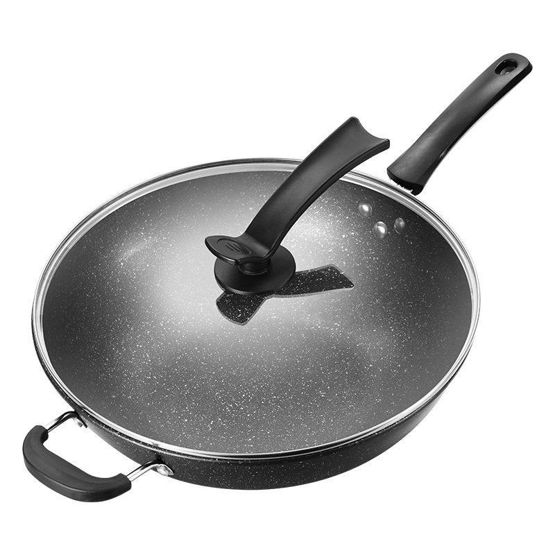 加厚麦饭石不粘锅炒菜锅家用燃气灶无油烟电磁炉炒锅平底锅通用,厨房/烹饪用具,炒锅,淘宝优惠券,粉丝福利购,淘宝优惠卷