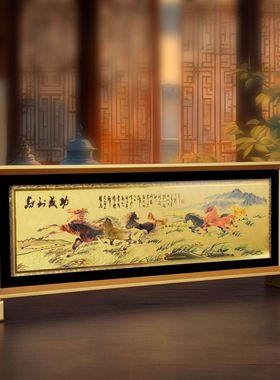 2026年宝马招财  马到成功图立体浮雕摆件 保险会销礼品