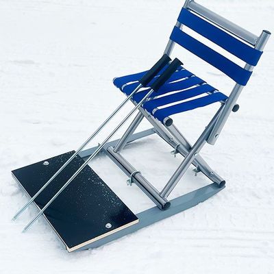 滑冰车冰爬犁 儿童成人滑冰 带靠背椅 冰场冬季户外 实心冰锥冰杖