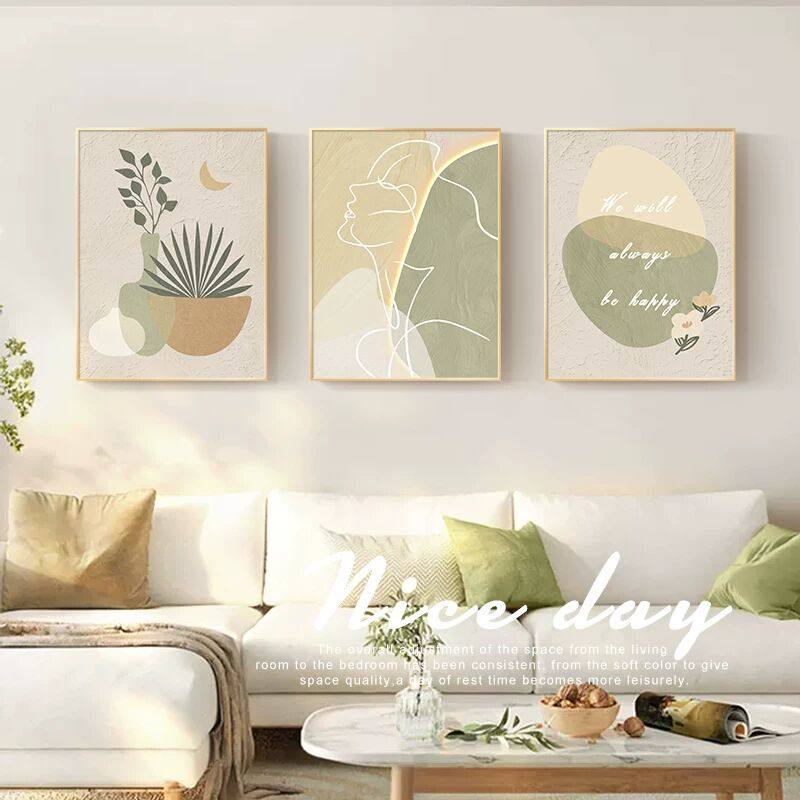 奶油风客厅墙壁装饰画正方形沙发背景墙挂画抽象艺术卧室新款壁画,家居饰品,现代装饰画,淘宝优惠券,粉丝福利购,淘宝优惠卷