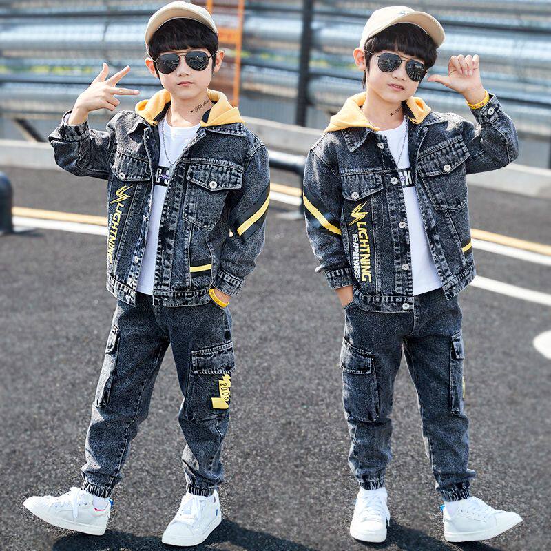 儿童春装男童牛仔套装2026新款8韩版9春秋季10帅气中大童男孩12岁