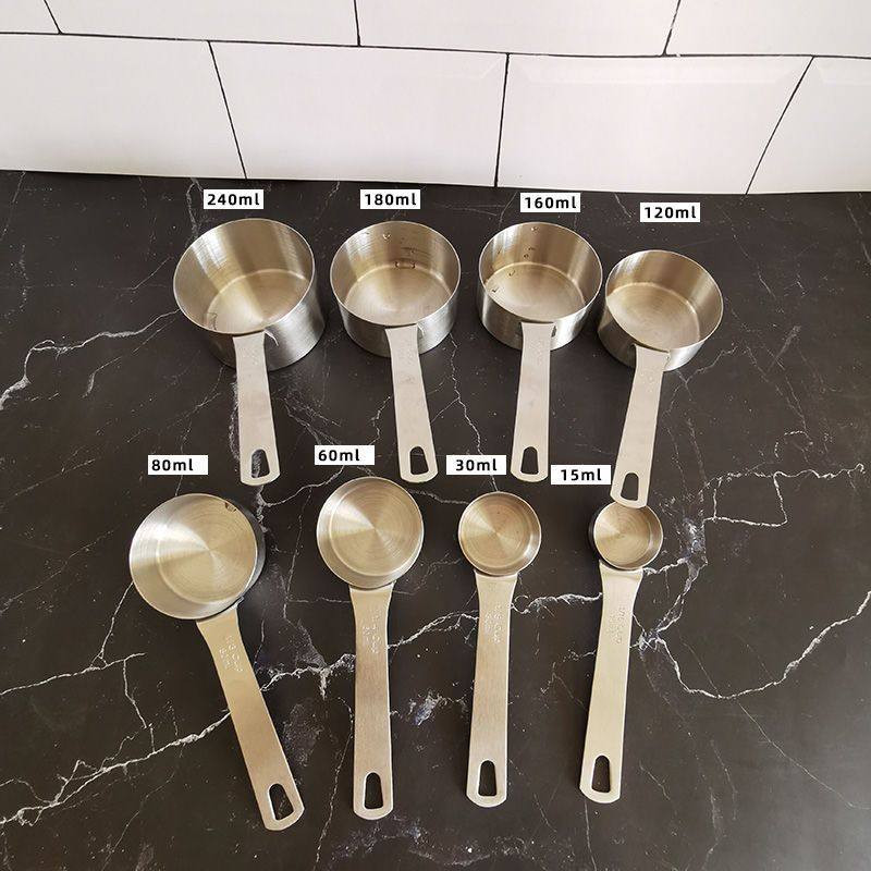 304不锈钢量杯15/30/40/50/60/80//100/160/180/240ml量勺融化锅