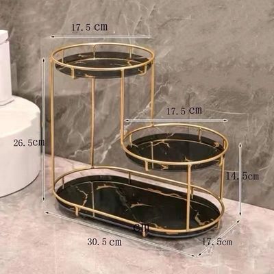框架置物架轻奢化妆品桌面收纳洗漱台收纳卫生间收纳架铁艺化妆品