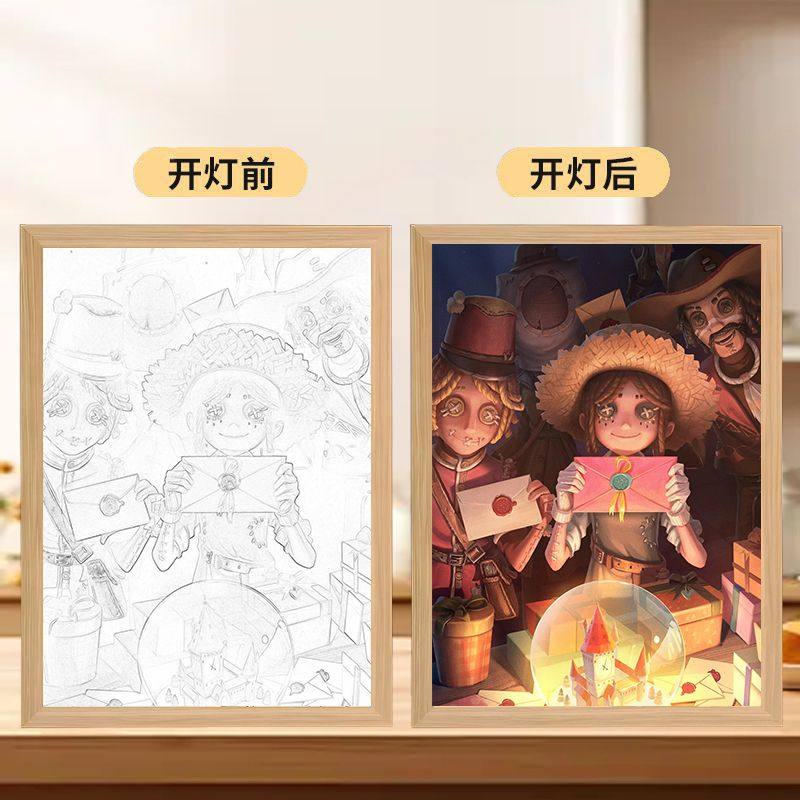 第五人格游戏求生者灯光画周边发光小摆件二次元卧室相框装饰画,家居饰品,氛围画/灯画,淘宝优惠券,粉丝福利购,淘宝优惠卷