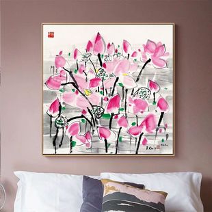 吴冠中水墨彩画新中式客厅装饰画餐厅卧室床头挂画玄关抽象中国风