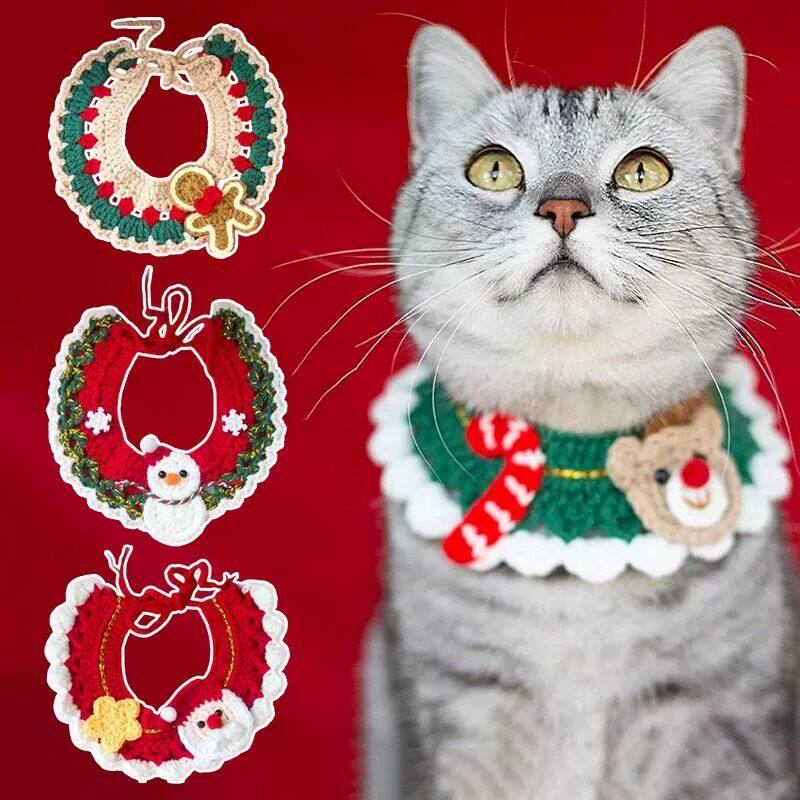 Dog Clothing Cat Collar Cats Clothing Christmas Pet Scarf Co