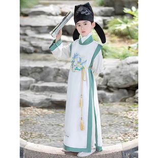 男童汉服夏款儿童男孩李白古风国学服唐装春秋古装书生演出服