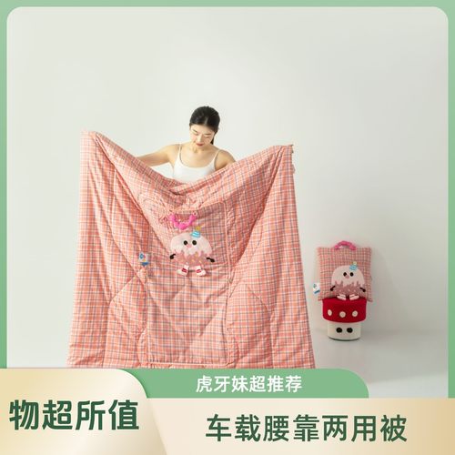 车载靠腰被【手提曲奇饼干】幼儿学生被可爱两用办公室多功能抱枕