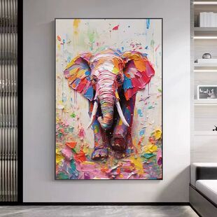 大象大芬村手绘油画 原创抽象风格现代轻奢客厅玄关挂画 走廊过道