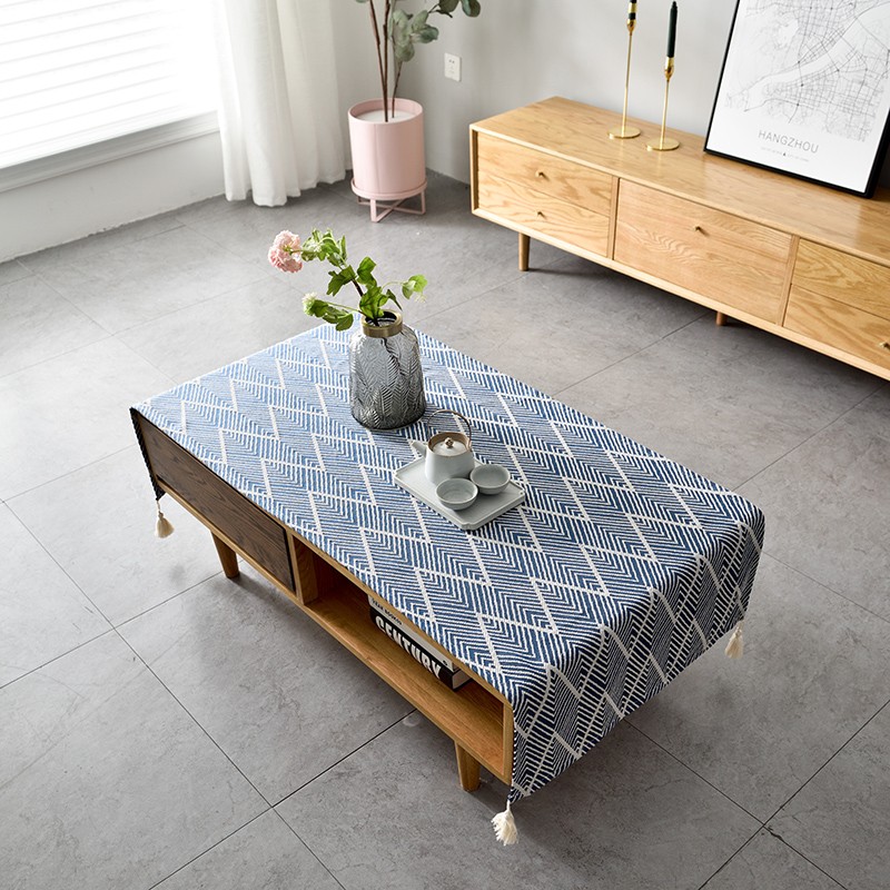 日式茶几电视柜桌布简约现代餐边柜鞋柜布艺床头柜洗衣机盖布防尘