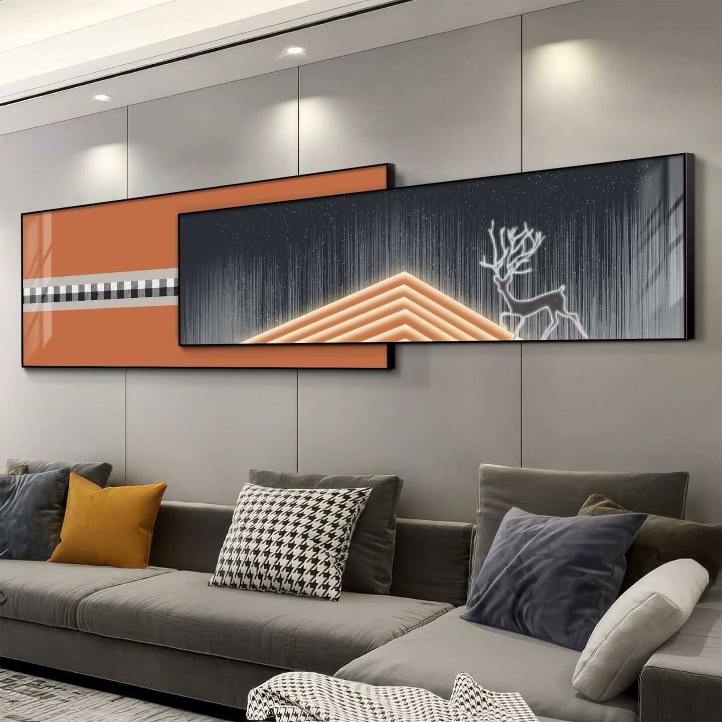 轻奢大气新款客厅沙发背景墙挂画现代简约主卧房间卧室床头装饰画