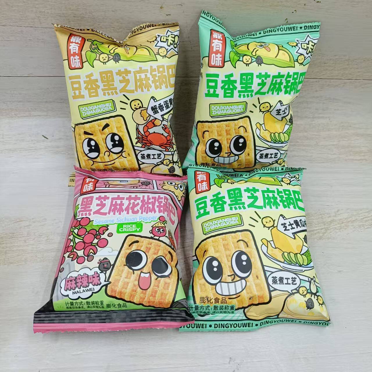 新鼎有味豆香黑芝麻锅巴麻辣酱汁牛肉多口味怀旧解馋锅巴休闲零食