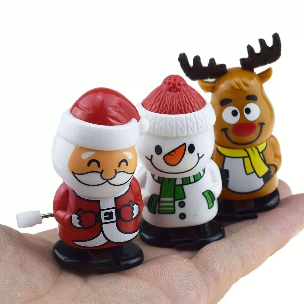 Festive Wind-Up Figurines Jumping & Walking Clockwork Playth