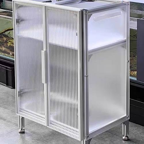 鱼缸架铝型材钢化玻璃柜门定制客厅养鱼水族箱铰链门防水简易安装