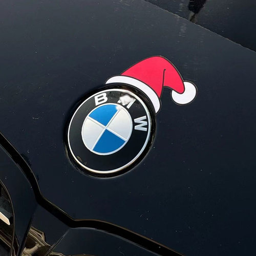 宝马圣诞帽宝马立体帽子配件圣诞帽发财帽可爱个性加装自带背胶车