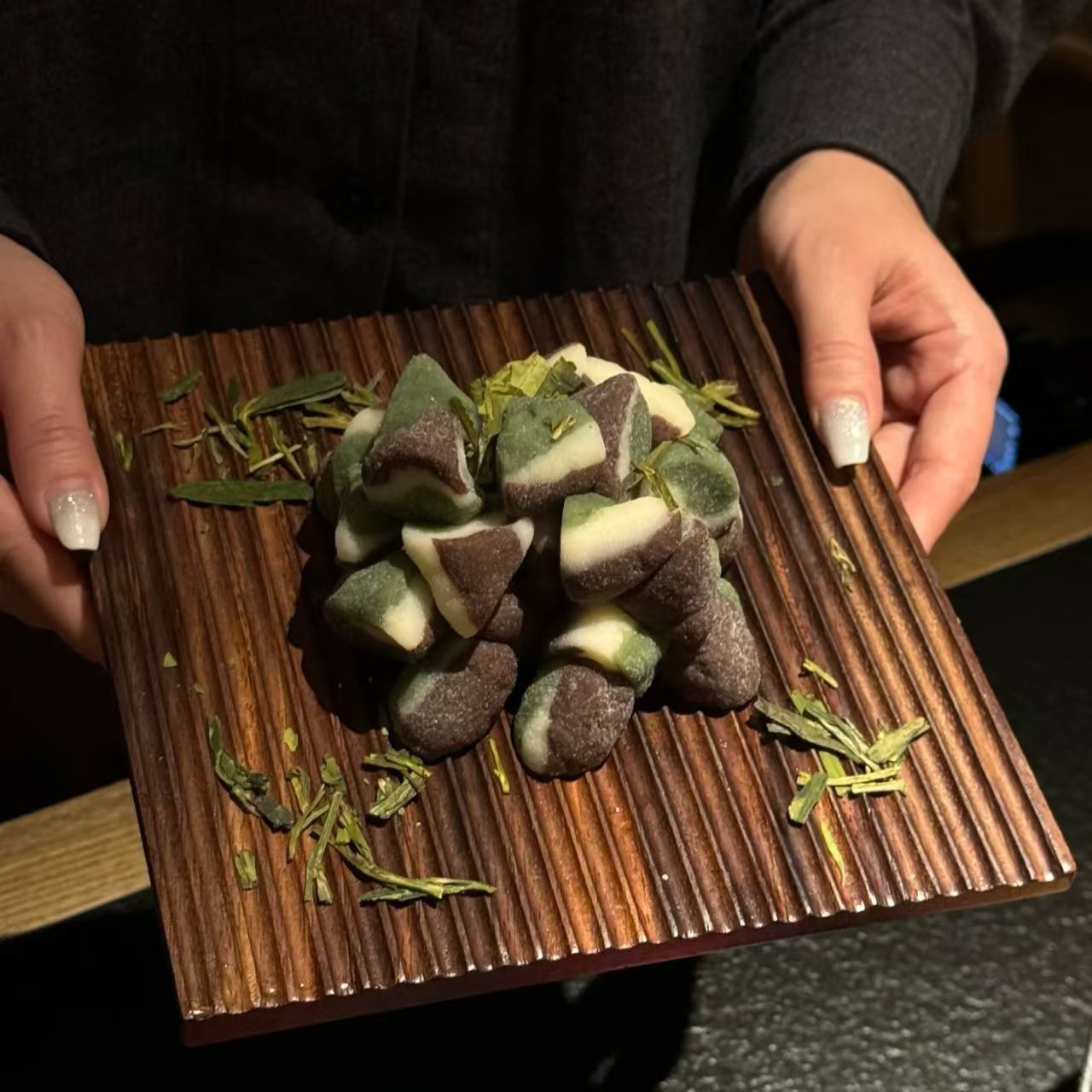 网红创意特色火锅手工点心餐具手工木托盘正方形实木餐盘糕点盘