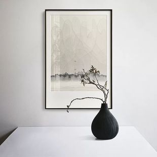 不够艺术 陈家泠 水墨装饰画新中式山水客厅书房玄关挂画竖版壁画