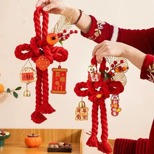 新年门把手装饰挂件2026马年春节客厅福字万字结门挂过年氛围布置