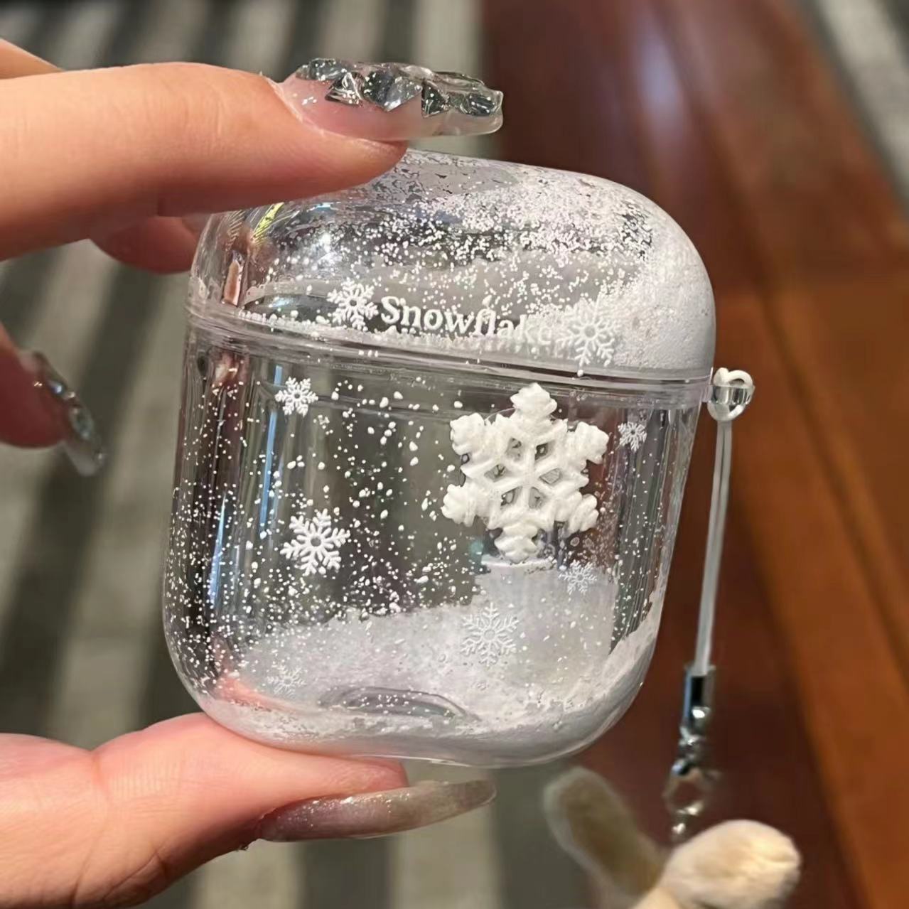 韩风流沙雪花适用AirPods1/2代耳机套苹果无线蓝牙pro新款3代全包