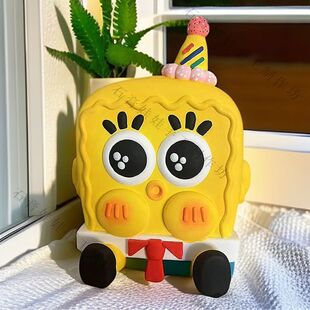 海绵宝宝石膏娃娃大号立体派大星白胚儿童手工diy彩绘涂色存钱罐