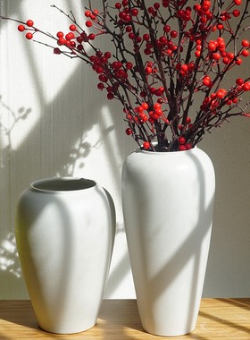 景德镇白色简约陶瓷花瓶满天星插花水培陶罐客厅现代家居装饰摆件