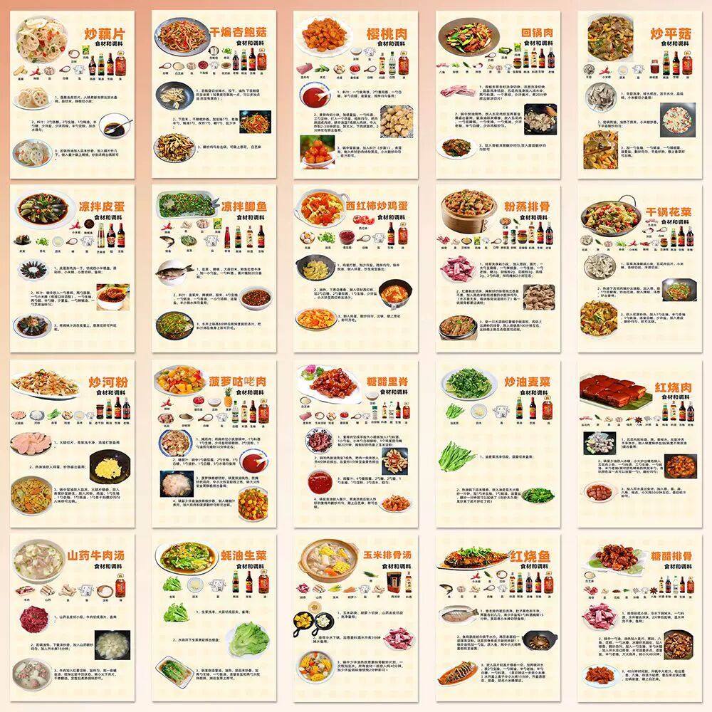108张家常食谱贴纸厨房小白美食制作教程diy装饰墙面笔记本自粘,文具电教/文化用品/商务用品,贴纸/立体贴纸,淘宝优惠券,粉丝福利购,淘宝优惠卷