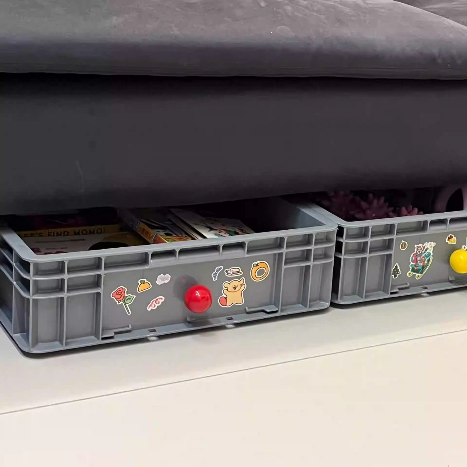 猪食槽玩具收纳盒！长方形沙发底下电视柜下猪槽儿童积木收纳槽