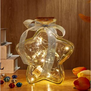 星星纸和玻璃瓶星星折纸玻璃瓶夜光许愿瓶520五角星幸运星生日礼